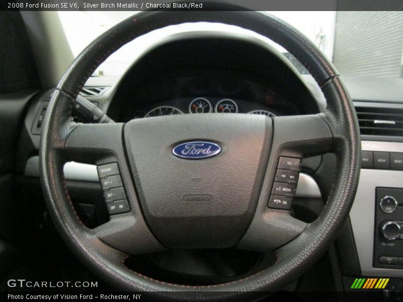 Silver Birch Metallic / Charcoal Black/Red 2008 Ford Fusion SE V6