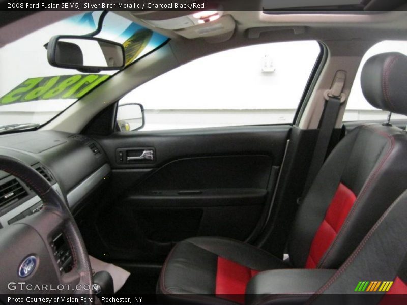 Silver Birch Metallic / Charcoal Black/Red 2008 Ford Fusion SE V6