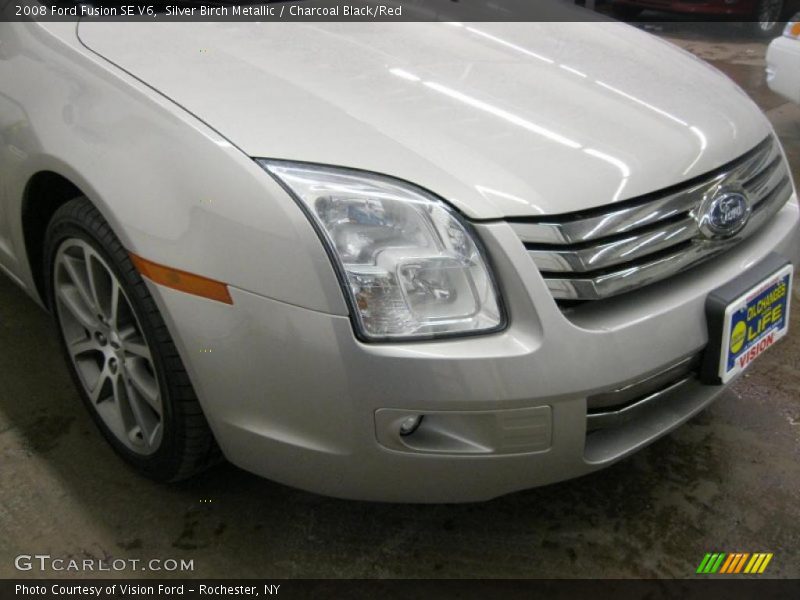 Silver Birch Metallic / Charcoal Black/Red 2008 Ford Fusion SE V6