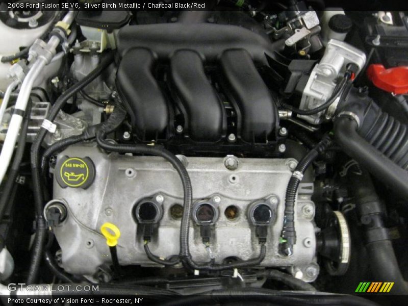 Silver Birch Metallic / Charcoal Black/Red 2008 Ford Fusion SE V6