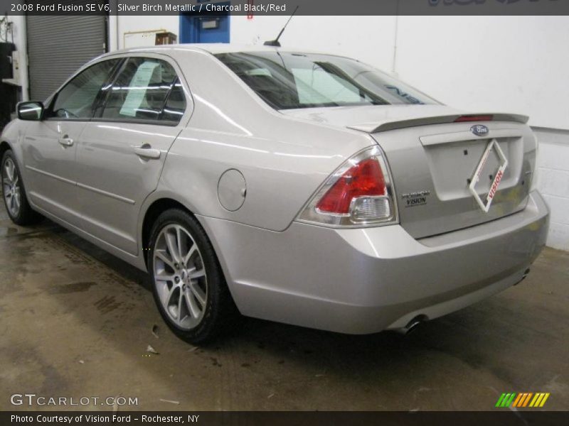 Silver Birch Metallic / Charcoal Black/Red 2008 Ford Fusion SE V6