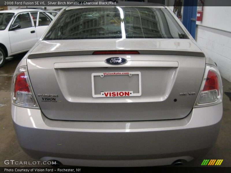 Silver Birch Metallic / Charcoal Black/Red 2008 Ford Fusion SE V6