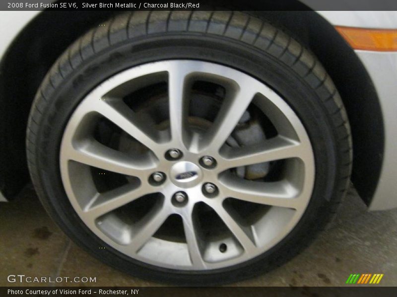 Silver Birch Metallic / Charcoal Black/Red 2008 Ford Fusion SE V6