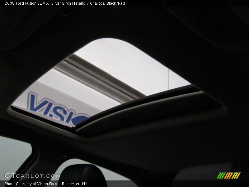 Silver Birch Metallic / Charcoal Black/Red 2008 Ford Fusion SE V6