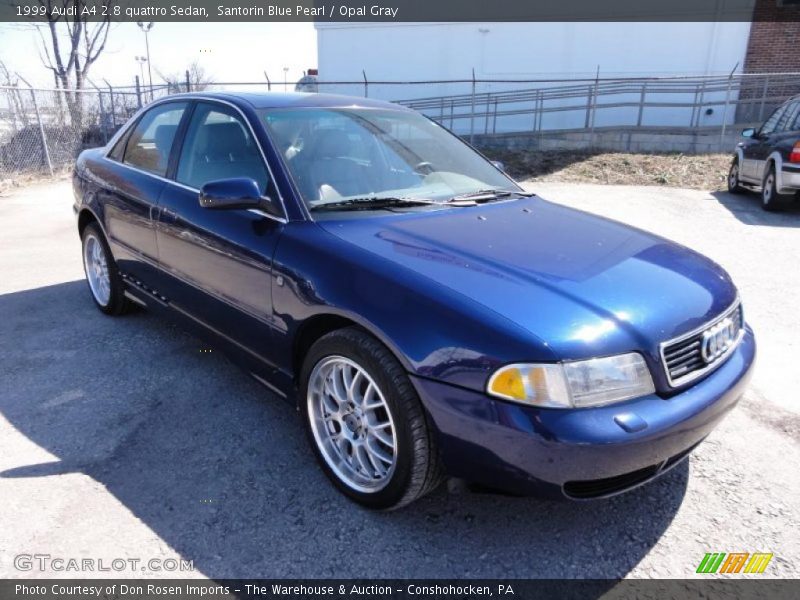 Santorin Blue Pearl / Opal Gray 1999 Audi A4 2.8 quattro Sedan