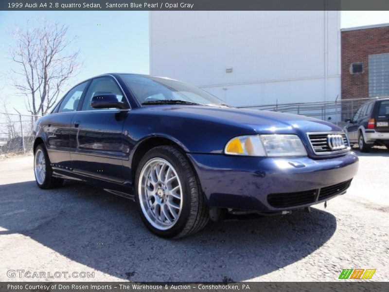 Santorin Blue Pearl / Opal Gray 1999 Audi A4 2.8 quattro Sedan