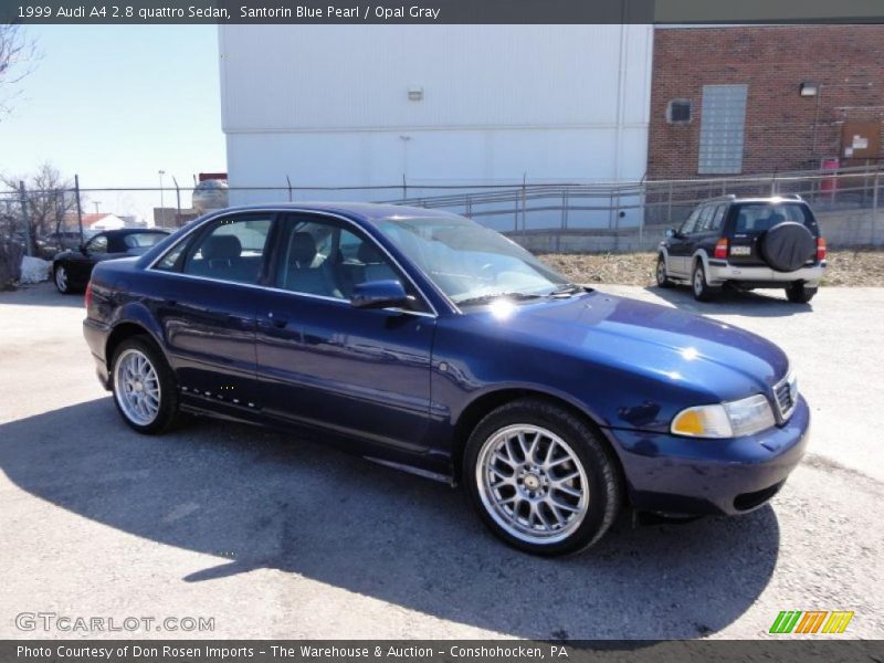 Santorin Blue Pearl / Opal Gray 1999 Audi A4 2.8 quattro Sedan