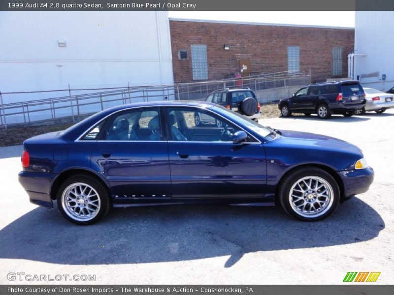 Santorin Blue Pearl / Opal Gray 1999 Audi A4 2.8 quattro Sedan