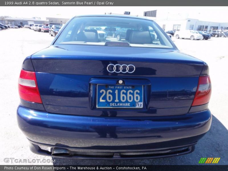 Santorin Blue Pearl / Opal Gray 1999 Audi A4 2.8 quattro Sedan