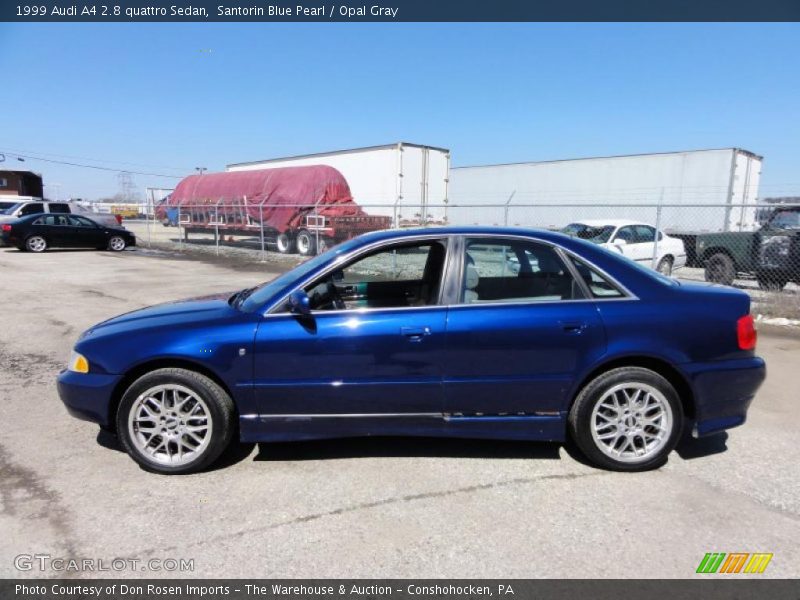 Santorin Blue Pearl / Opal Gray 1999 Audi A4 2.8 quattro Sedan
