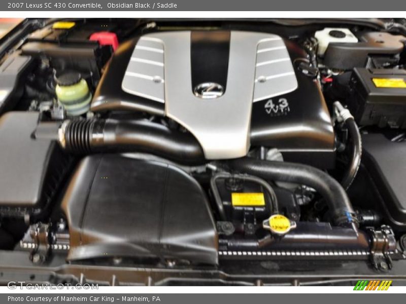  2007 SC 430 Convertible Engine - 4.3 Liter DOHC 32-Valve VVT-i V8