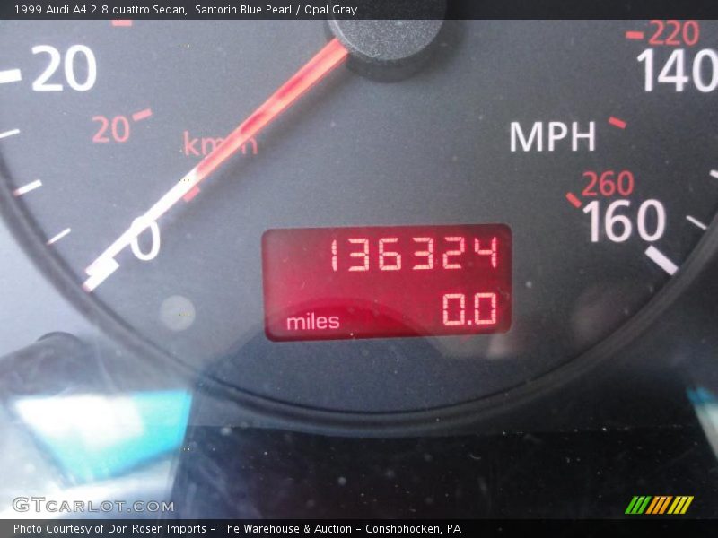 Santorin Blue Pearl / Opal Gray 1999 Audi A4 2.8 quattro Sedan