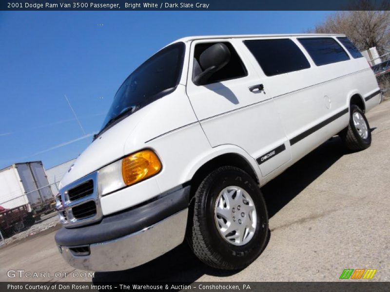 Bright White / Dark Slate Gray 2001 Dodge Ram Van 3500 Passenger