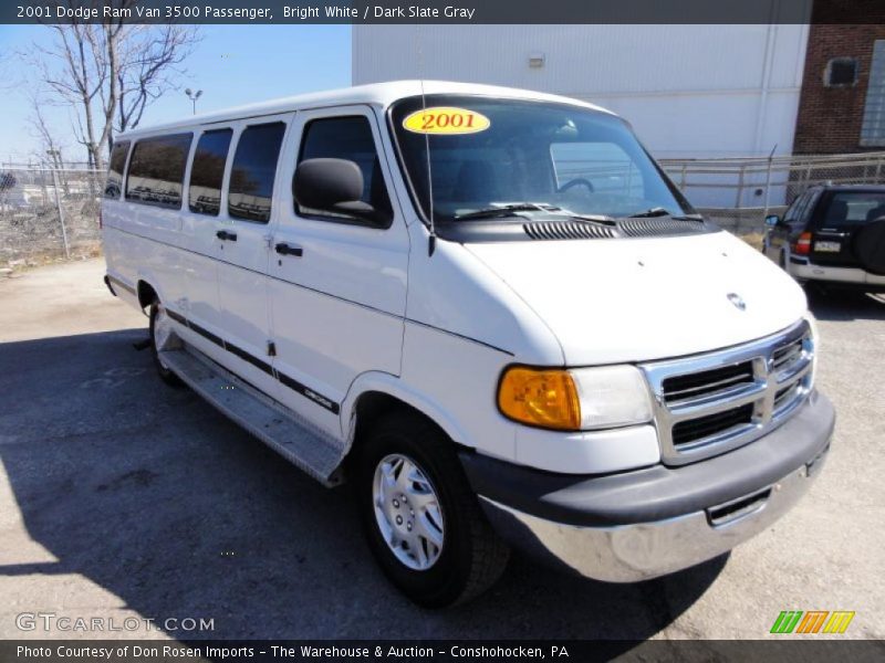Bright White / Dark Slate Gray 2001 Dodge Ram Van 3500 Passenger