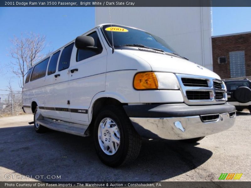 Bright White / Dark Slate Gray 2001 Dodge Ram Van 3500 Passenger
