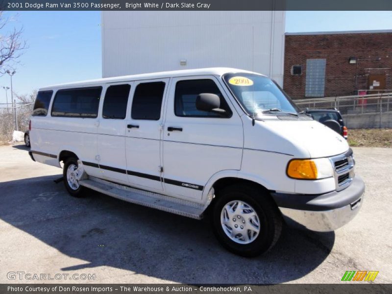 Bright White / Dark Slate Gray 2001 Dodge Ram Van 3500 Passenger