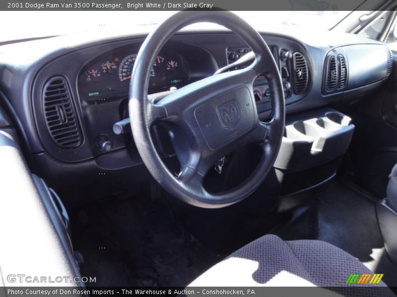 Bright White / Dark Slate Gray 2001 Dodge Ram Van 3500 Passenger