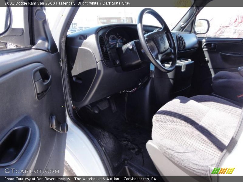 Bright White / Dark Slate Gray 2001 Dodge Ram Van 3500 Passenger