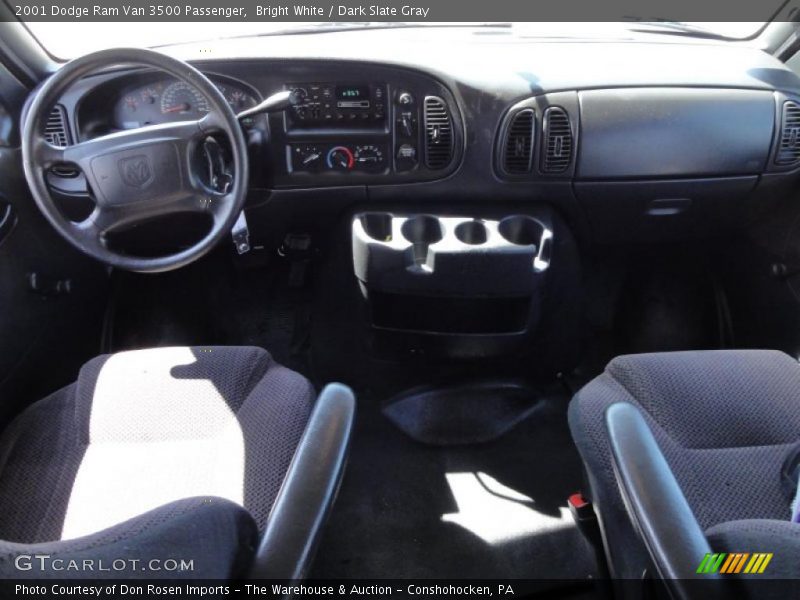 Bright White / Dark Slate Gray 2001 Dodge Ram Van 3500 Passenger