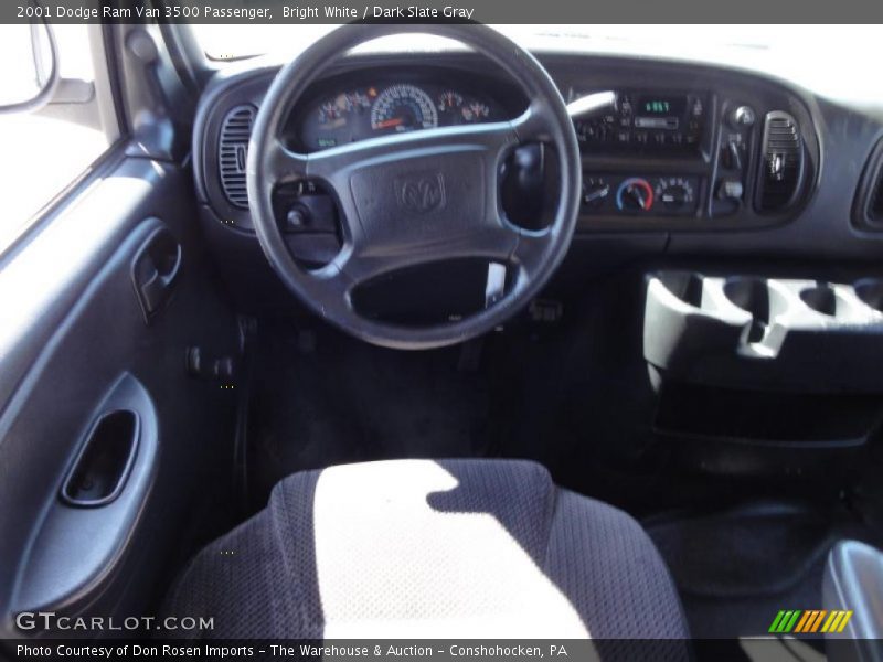 Bright White / Dark Slate Gray 2001 Dodge Ram Van 3500 Passenger