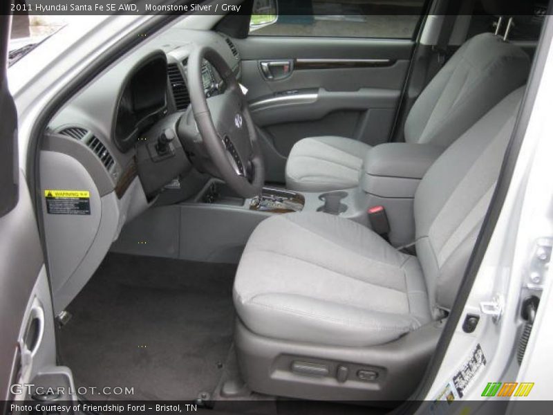  2011 Santa Fe SE AWD Gray Interior