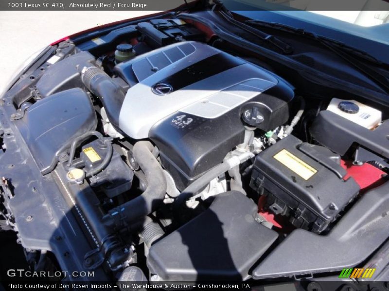  2003 SC 430 Engine - 4.3 Liter DOHC 32 Valve VVT-i V8