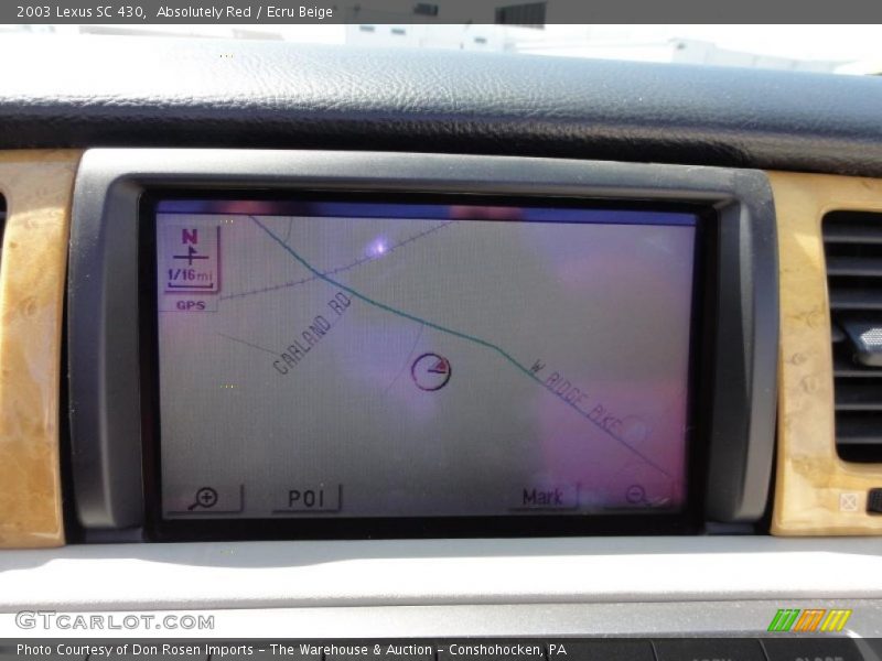Navigation of 2003 SC 430