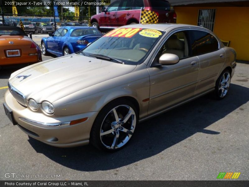 Topaz Metallic / Champagne 2005 Jaguar X-Type 3.0