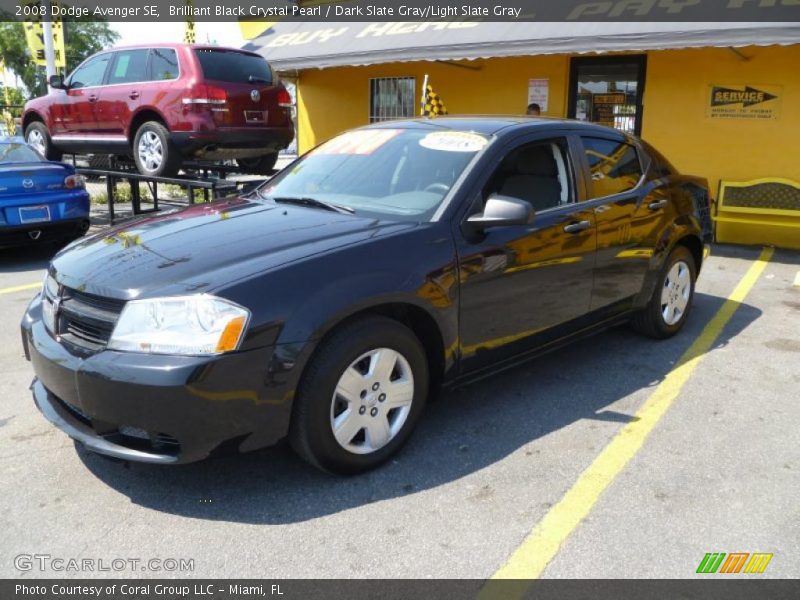 Brilliant Black Crystal Pearl / Dark Slate Gray/Light Slate Gray 2008 Dodge Avenger SE