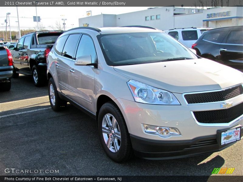 Gold Mist Metallic / Ebony/Ebony 2011 Chevrolet Traverse LT AWD