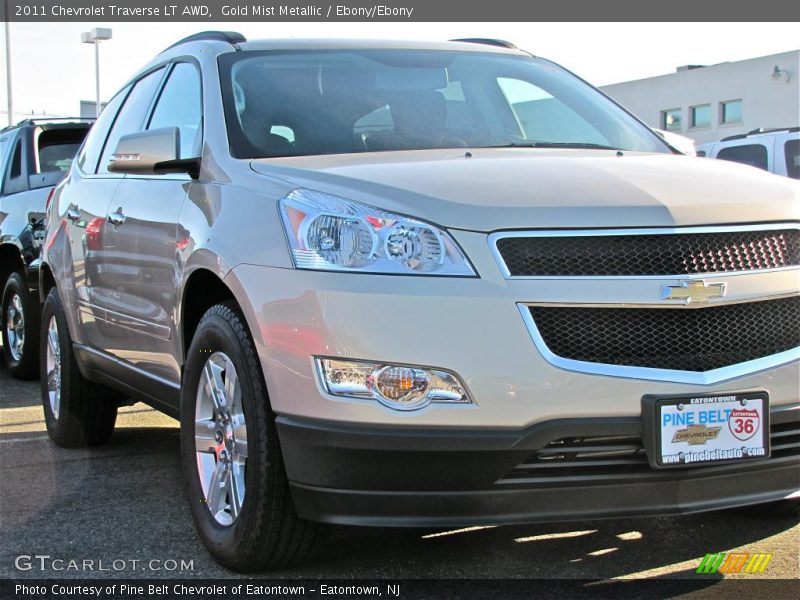 Gold Mist Metallic / Ebony/Ebony 2011 Chevrolet Traverse LT AWD