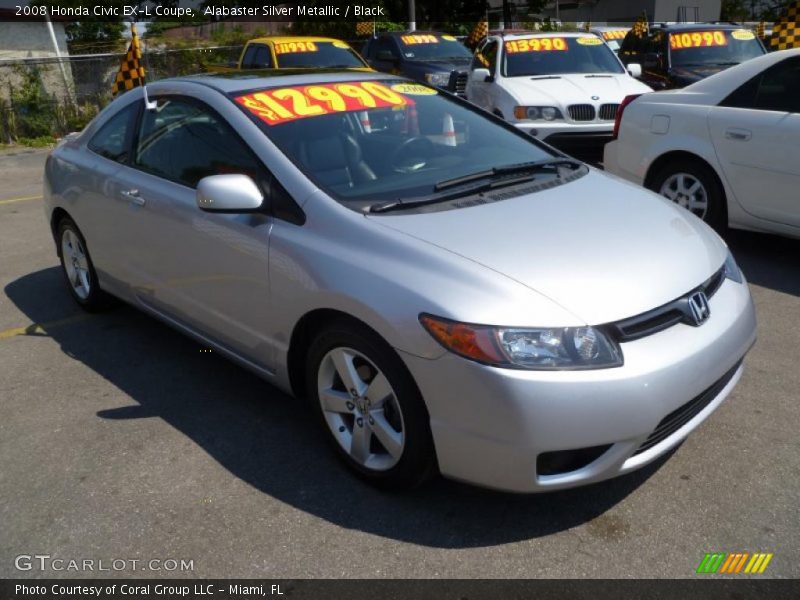 Alabaster Silver Metallic / Black 2008 Honda Civic EX-L Coupe