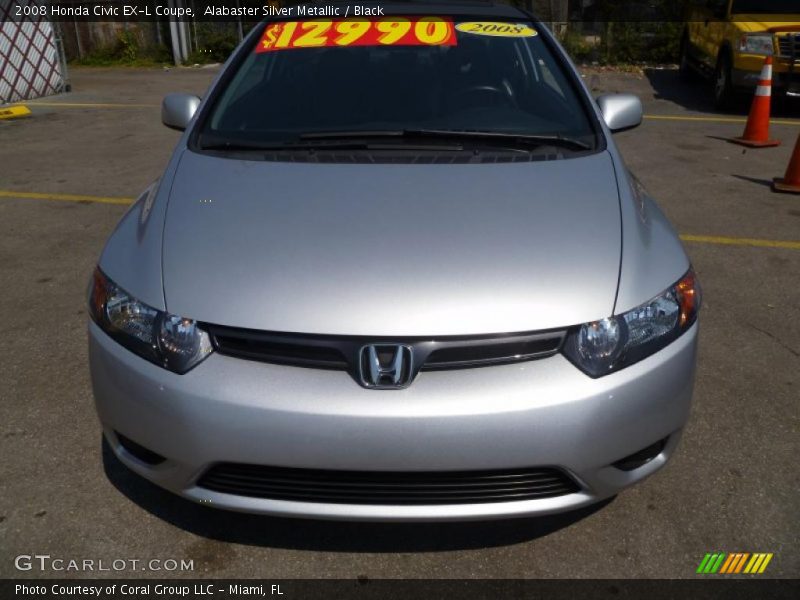 Alabaster Silver Metallic / Black 2008 Honda Civic EX-L Coupe