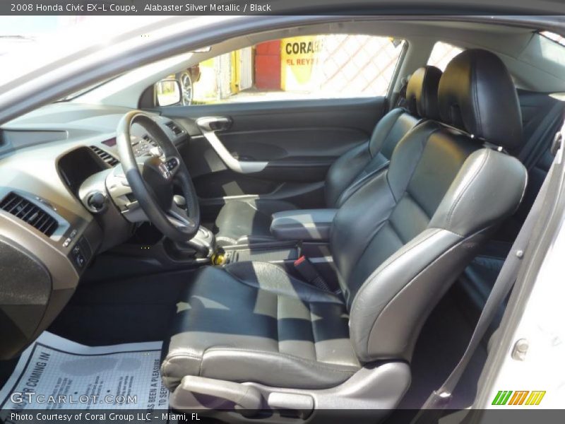 Alabaster Silver Metallic / Black 2008 Honda Civic EX-L Coupe