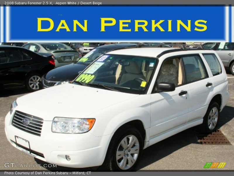 Aspen White / Desert Beige 2008 Subaru Forester 2.5 X