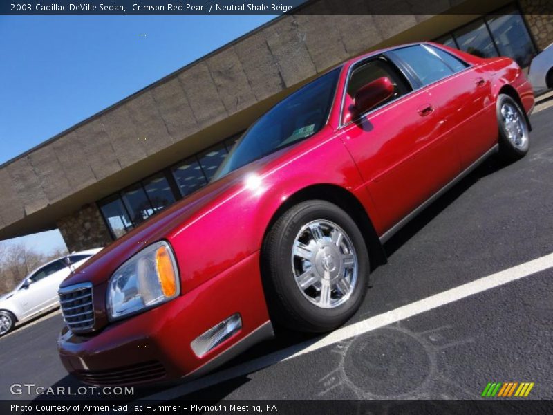 Crimson Red Pearl / Neutral Shale Beige 2003 Cadillac DeVille Sedan