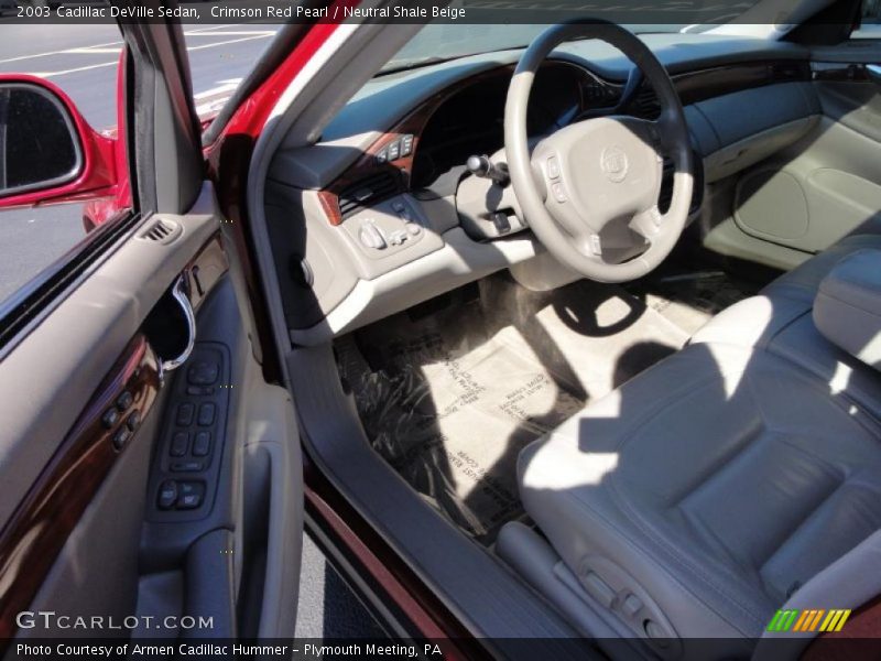 Crimson Red Pearl / Neutral Shale Beige 2003 Cadillac DeVille Sedan