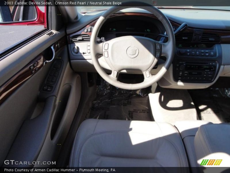 Crimson Red Pearl / Neutral Shale Beige 2003 Cadillac DeVille Sedan