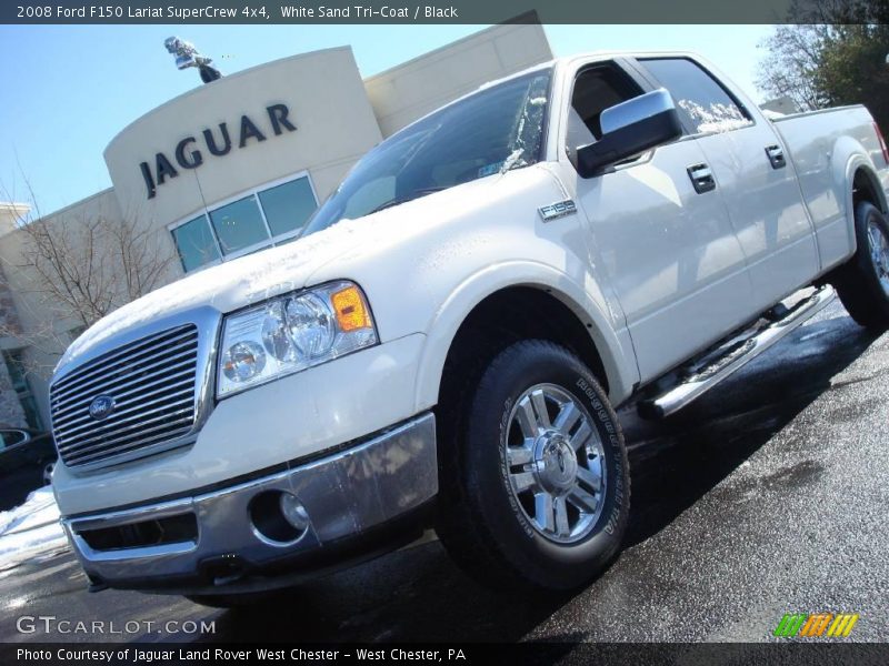 White Sand Tri-Coat / Black 2008 Ford F150 Lariat SuperCrew 4x4