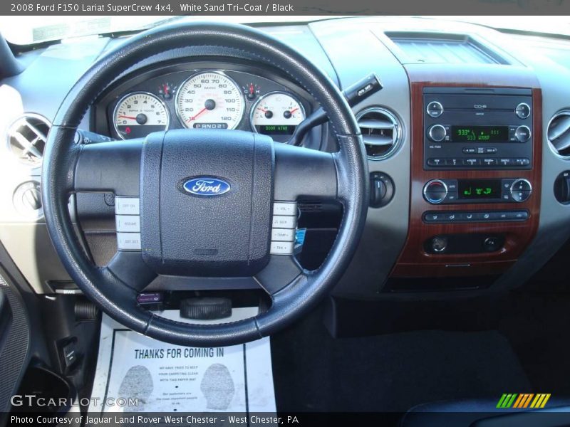 White Sand Tri-Coat / Black 2008 Ford F150 Lariat SuperCrew 4x4