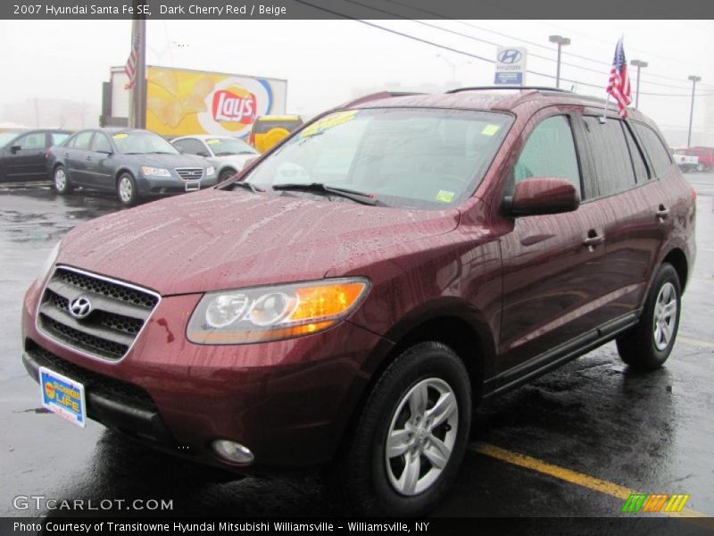 Dark Cherry Red / Beige 2007 Hyundai Santa Fe SE