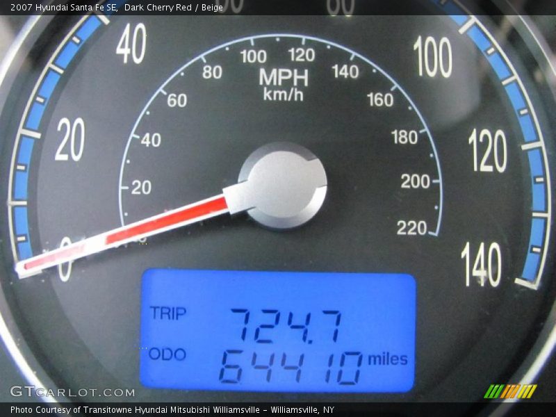 Dark Cherry Red / Beige 2007 Hyundai Santa Fe SE