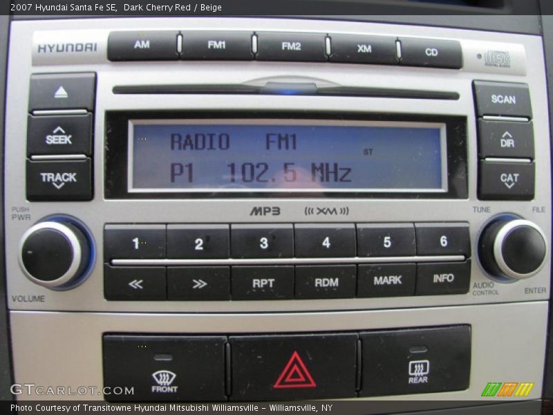 Dark Cherry Red / Beige 2007 Hyundai Santa Fe SE