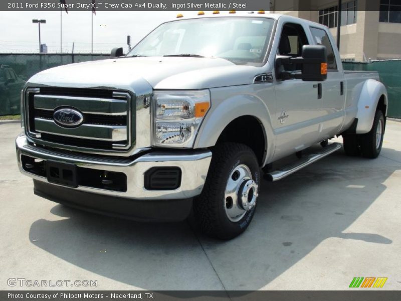 Ingot Silver Metallic / Steel 2011 Ford F350 Super Duty XLT Crew Cab 4x4 Dually
