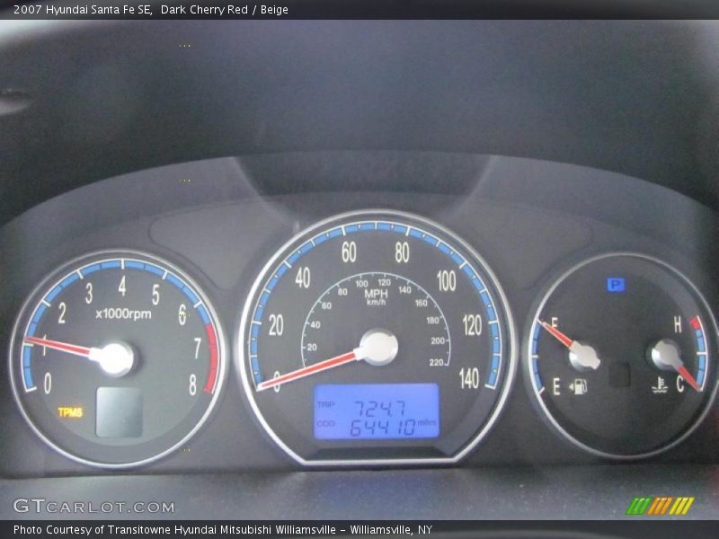 Dark Cherry Red / Beige 2007 Hyundai Santa Fe SE