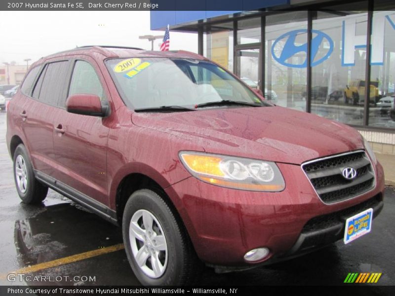Dark Cherry Red / Beige 2007 Hyundai Santa Fe SE