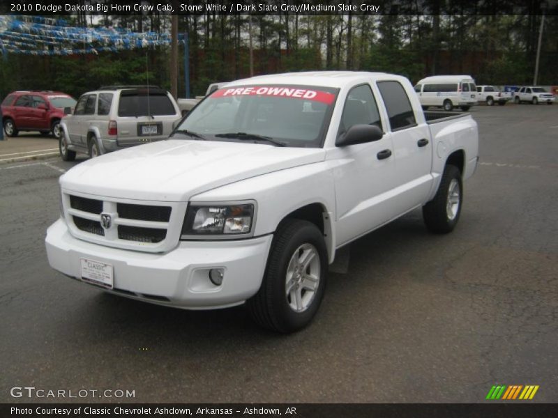 Stone White / Dark Slate Gray/Medium Slate Gray 2010 Dodge Dakota Big Horn Crew Cab