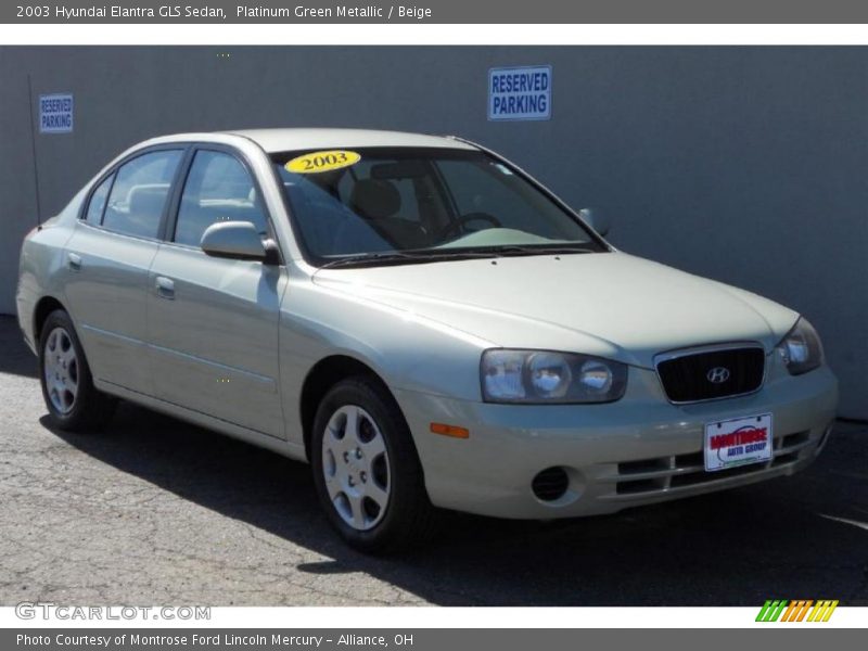 Platinum Green Metallic / Beige 2003 Hyundai Elantra GLS Sedan