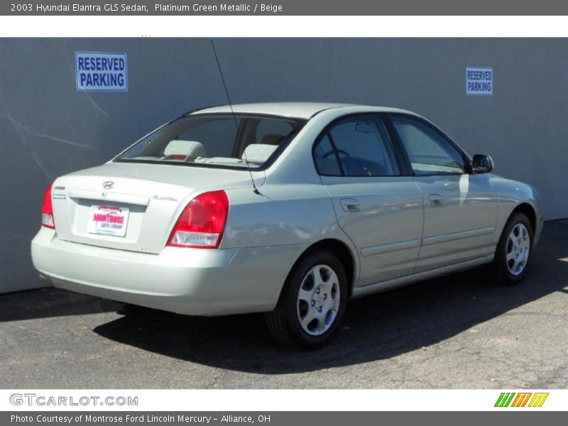 Platinum Green Metallic / Beige 2003 Hyundai Elantra GLS Sedan