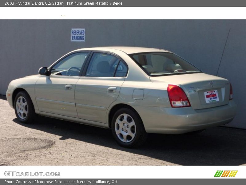 Platinum Green Metallic / Beige 2003 Hyundai Elantra GLS Sedan